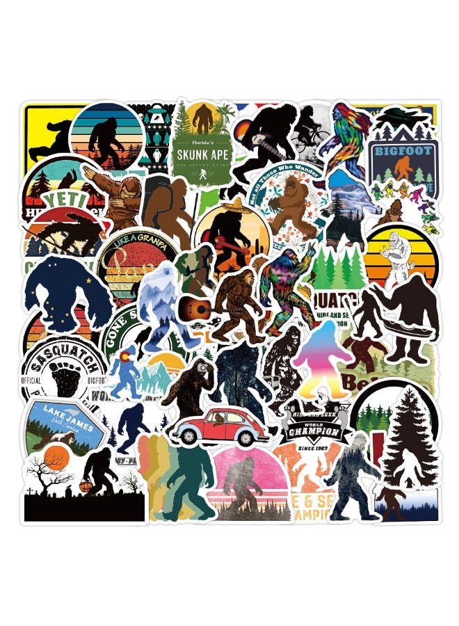 NIBEMINENT 50 Pcs Bigfoot Savage Deco Kit Waterproof Stickers, High Definition Printing Bright Colors, Suitable for Laptop Skateboard Luggage Water Bottle Guitar DIY - Image 1