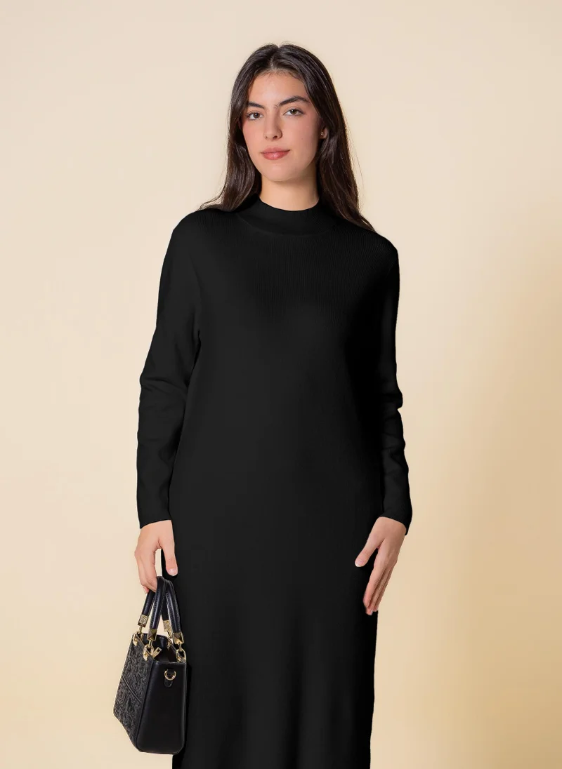 SHAPES FINE KNIT FITTED MIDI DRESS
