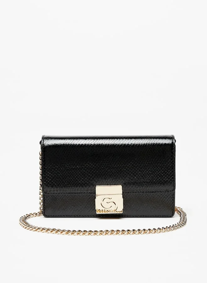 سيليست Women's Textured Crossbody Bag with Chainlink Strap