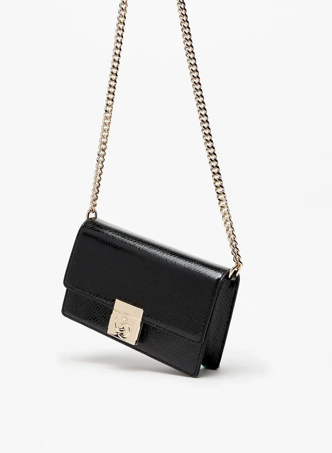سيليست Women's Textured Crossbody Bag with Chainlink Strap
