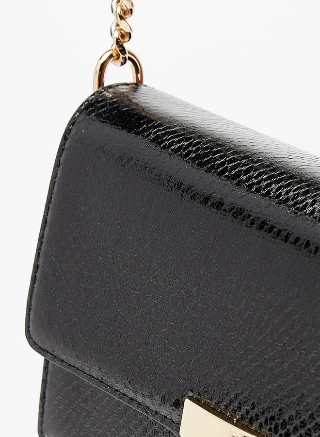 سيليست Women's Textured Crossbody Bag with Chainlink Strap