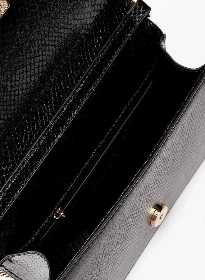 سيليست Women's Textured Crossbody Bag with Chainlink Strap