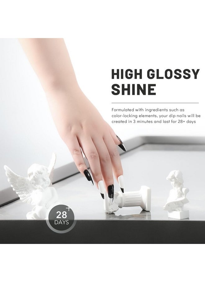 Aokitec - 8 Colors Dip Powder Nail Set Gray Classic White Black Collection Glitter Pastel Dipping Powder Manicure Starter Kit Nails French Nail Art Salon Home Diy Ideal Gifts For Women - Image 1