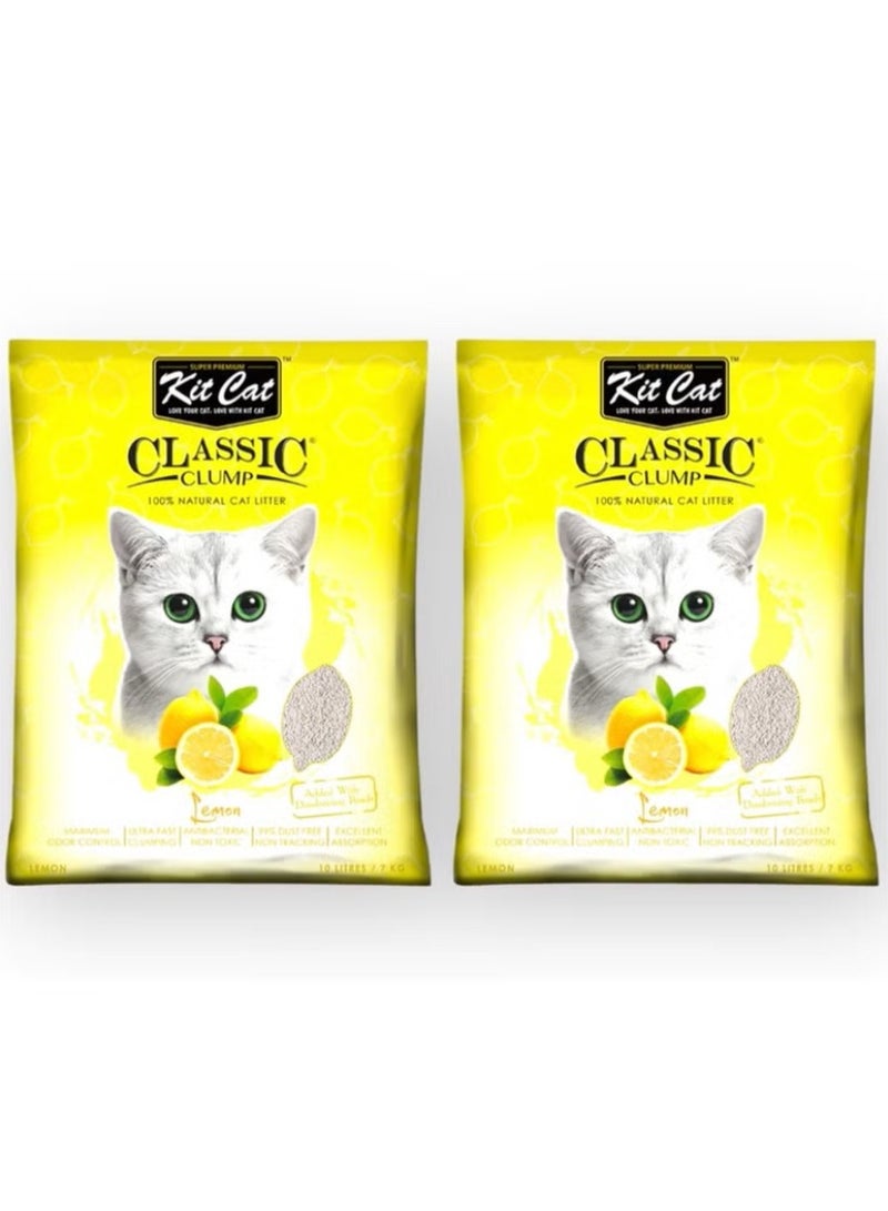 Kit Cat Classic Sand Cats Lemon 10L 2 Pieces