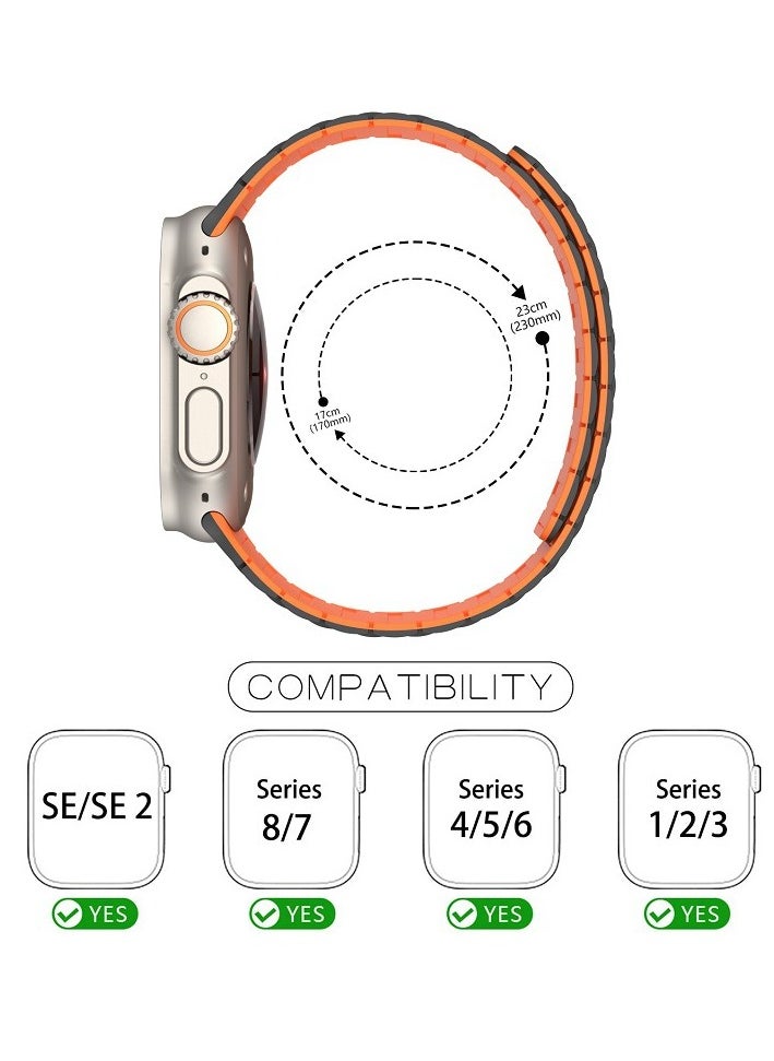 Generic - Magnetic Silicone Band for Apple Watch Ultra Ultra2/ 9 8 7 6 5 4 3 2 1 SE,Soft Silicone Waterproof Strap Wristbands Compatible with iWatch Apple Watch Series Ultra 49mm 45mm 44mm 42mm Women Men - Image 1
