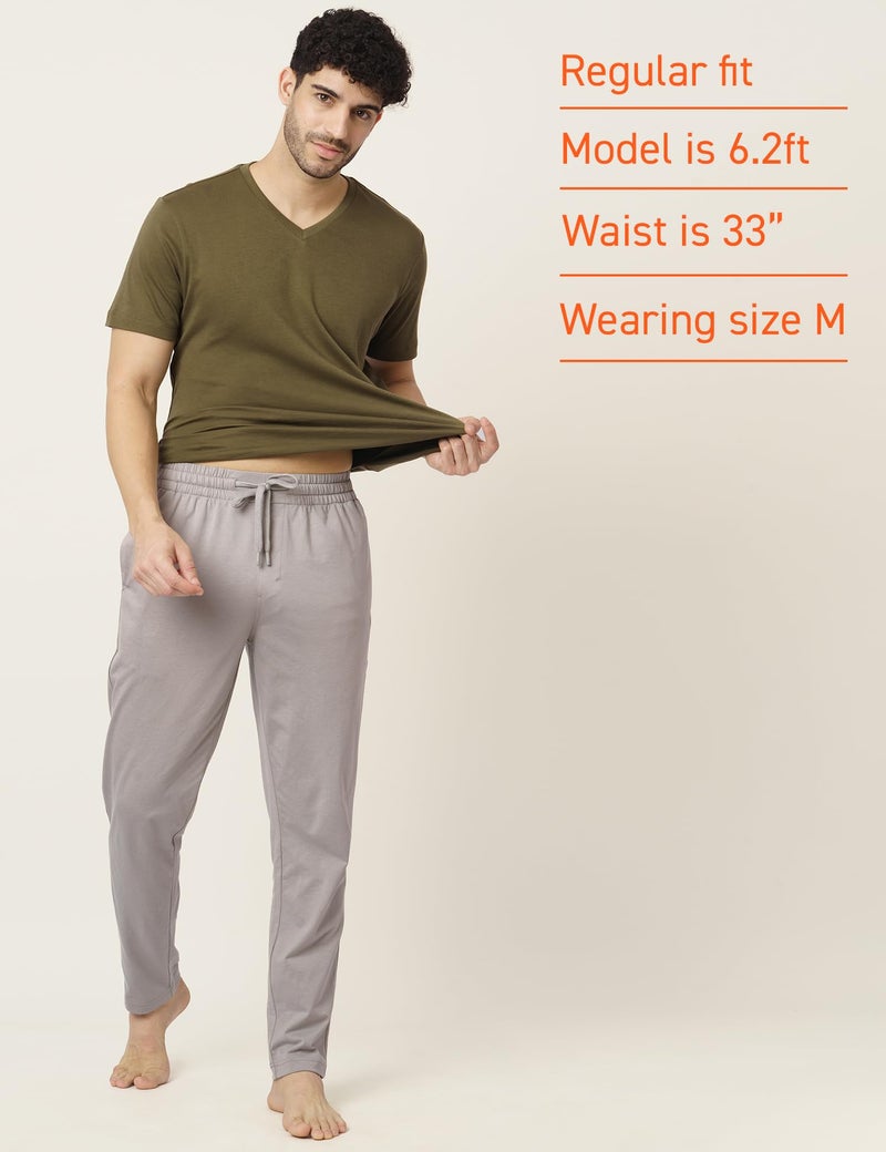 DAMENSCH Mens Regular Fit Statement Jersey Track Pants| Soft Prima Jersey Track Pant for Men-Pack of 1-Stone Grey-S - Image 3