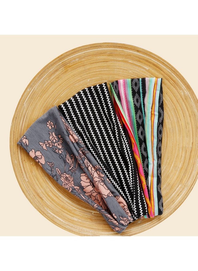 AKTVSHOW Women'S Boho Headbands For Short Hair, Non-Slip Wide Head Bands For Workout, Sports, Yoga Hair Accessories  - Image 2
