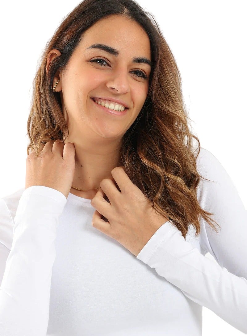 كارما بدي كلاسيكية من القطن والفيسكوز بأكمام طويلة ورقبة دائرية للنساء - Image 3