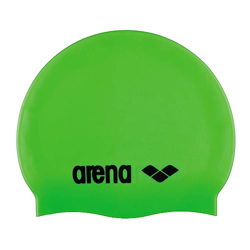Arena Classic Junior Silicone Unisex Swim Cap for Girls and Boys Comfortable Durable Kids’ Pool Bathing Cap, One Size, Black/Silver - Image 1