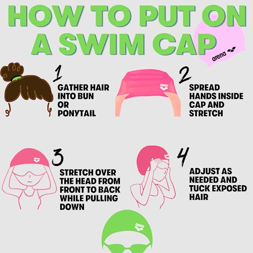 Arena Classic Junior Silicone Unisex Swim Cap for Girls and Boys Comfortable Durable Kids’ Pool Bathing Cap, One Size, Black/Silver - Image 3