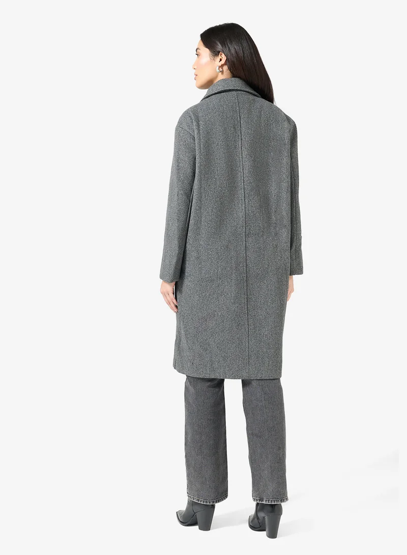 ايلا معطف طويل مزدوج الصدر