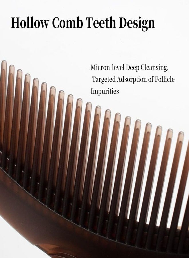 BSITFOW Dandruff Comb, Hollow Tooth Button Comb, Detoxing Brush Energy Massage Comb, Scalp Psoriasis Comb Dandruff Removal Brush, Lice Comb Multifunctional Hairbrush For Women Men Kids (1 pcs)(Brown) - Image 3