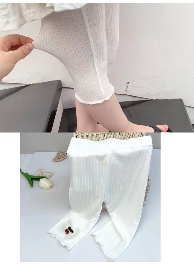 Girls' Summer Thin Modal Leggings With Skirt, Girls' A-class Summer Leggings - Image 1