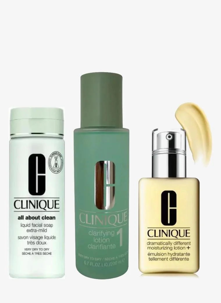 Clinique 3-Step Skincare System for Very Dry to Dry Skin, Savings 20%