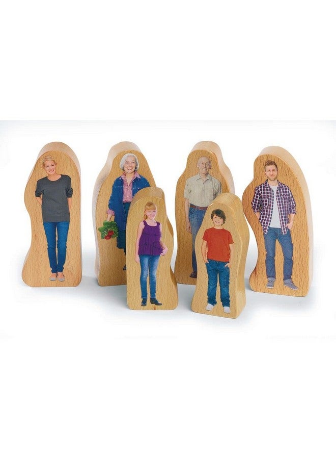 Excellerations Photo-Realistic Multicultural Wooden Block Play Families, Set of 28, Preschool Educational Toys, Toy People, Social Emotional Learning, Home School, Ages 2 Years and Up - Image 4