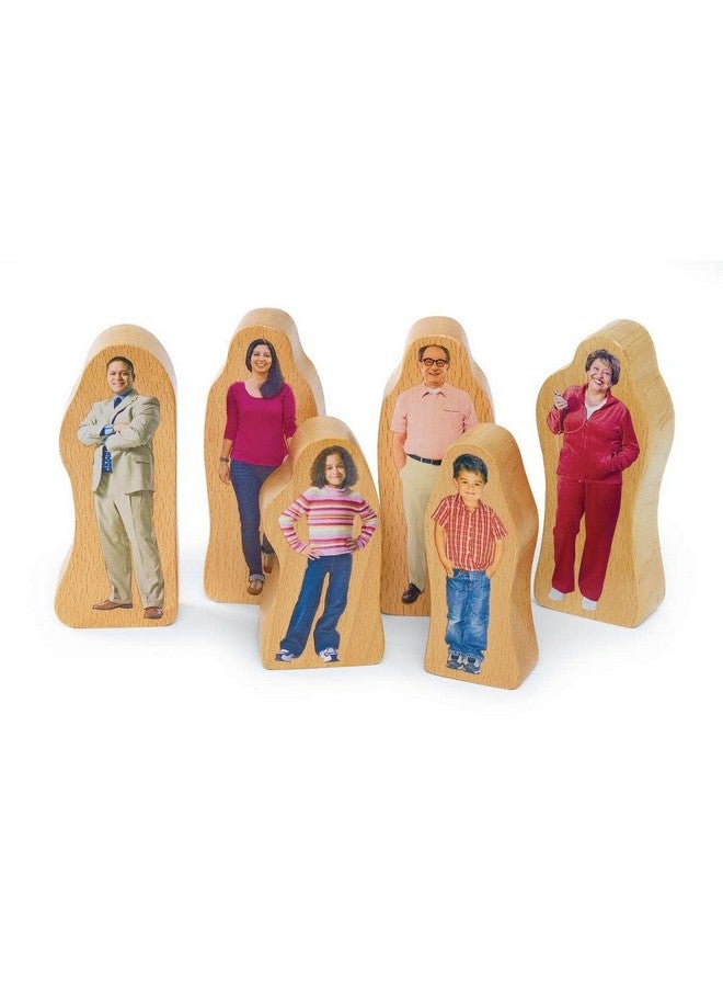 Excellerations Photo-Realistic Multicultural Wooden Block Play Families, Set of 28, Preschool Educational Toys, Toy People, Social Emotional Learning, Home School, Ages 2 Years and Up - Image 3