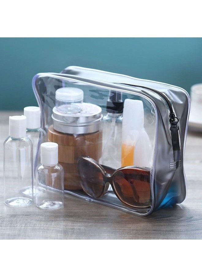 Pangda 5 Pack Clear PVC Zippered Toiletry Carry Pouch Portable Cosmetic Makeup Bag for Vacation, Bathroom and Organizing (Large, Transparent)  - Image 4