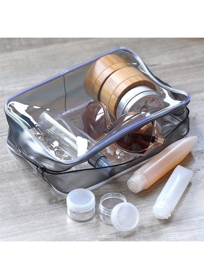 Pangda 5 Pack Clear PVC Zippered Toiletry Carry Pouch Portable Cosmetic Makeup Bag for Vacation, Bathroom and Organizing (Large, Transparent)  - Image 5
