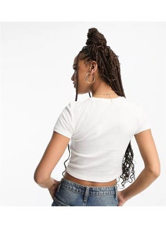 I Love Breaking Hearts Printed White Crop