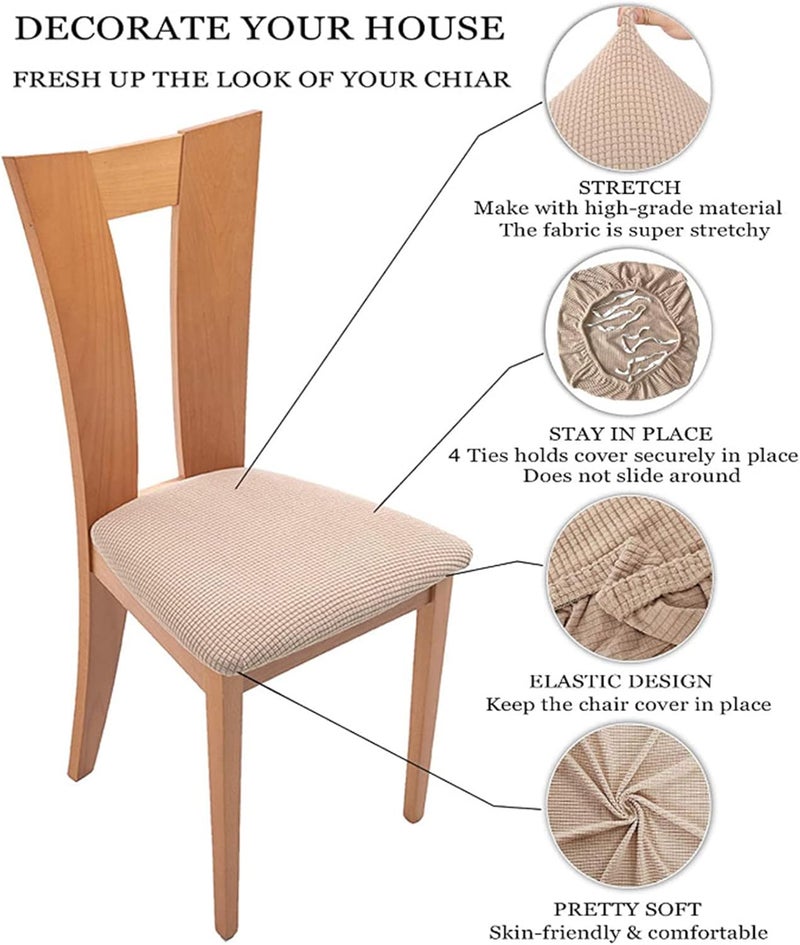 Dining Chair Slipcovers, Dustproof Chair Stretch Cover, Removable and Washable Chair Cover, Suitable for Dining Room Chair Cushion Slipcovers, (Coffee) 1pcs - Image 3