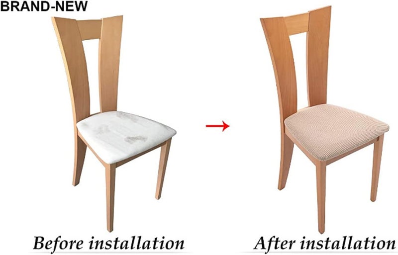 Dining Chair Slipcovers, Dustproof Chair Stretch Cover, Removable and Washable Chair Cover, Suitable for Dining Room Chair Cushion Slipcovers, (Coffee) 1pcs - Image 5