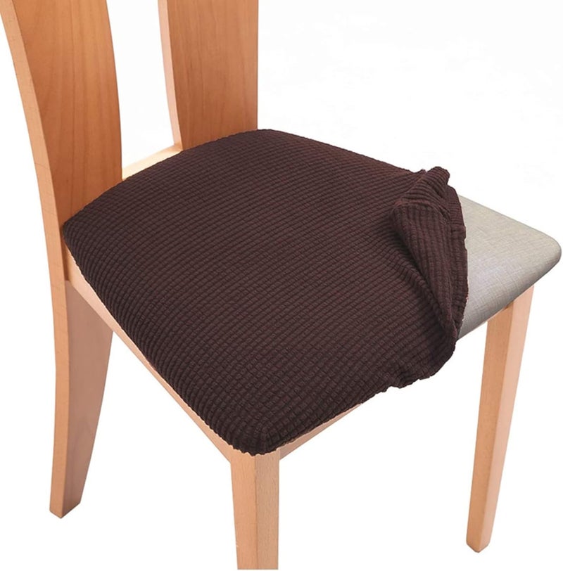 Dining Chair Slipcovers, Dustproof Chair Stretch Cover, Removable and Washable Chair Cover, Suitable for Dining Room Chair Cushion Slipcovers, (Coffee) 1pcs - Image 1