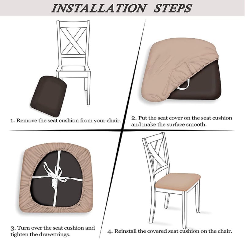 Dining Chair Slipcovers, Dustproof Chair Stretch Cover, Removable and Washable Chair Cover, Suitable for Dining Room Chair Cushion Slipcovers, (Coffee) 1pcs - Image 4