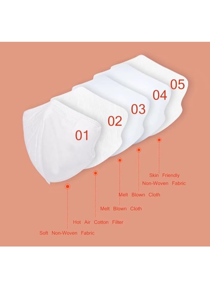 NKX - KN95 Respirator FACE Mask With 5 Layer Protection, White - Image 1