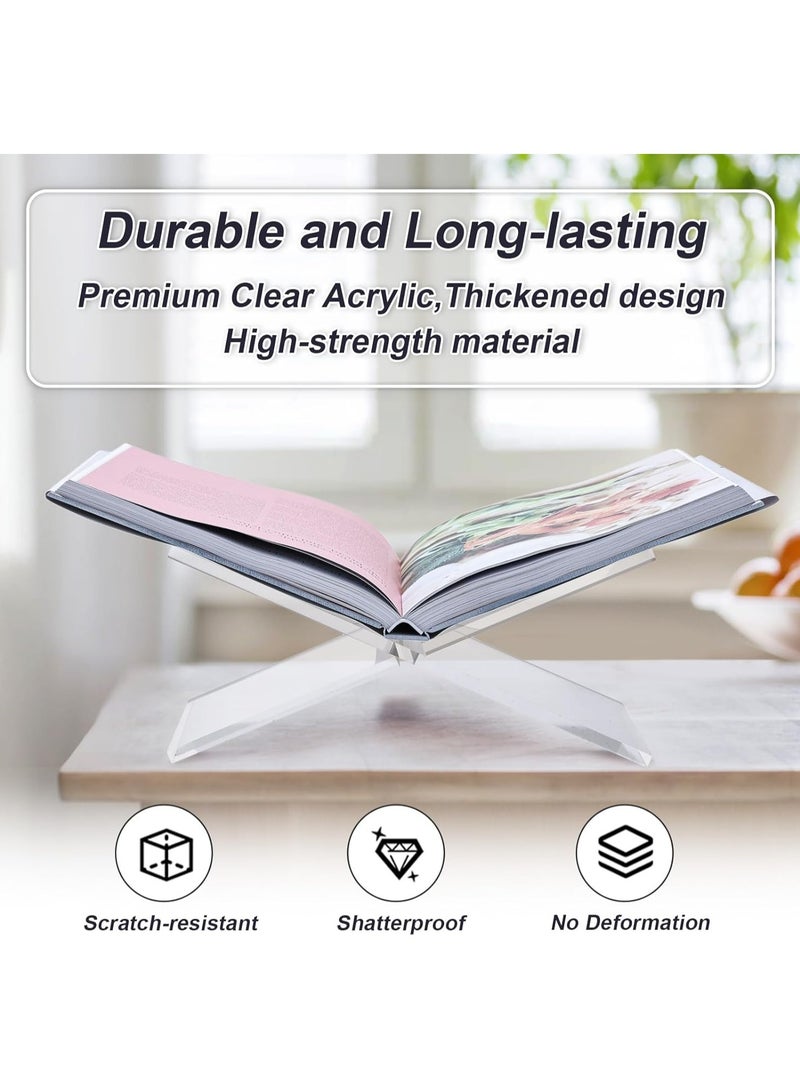 Transparent Clear Acrylic Book Stand Large for Coffee Table Books, Magazines, Textbooks, Cookbook Holder for Home Decor, Table Decor - Image 2