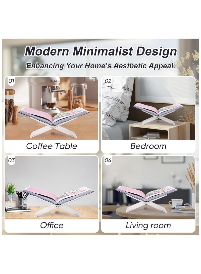 Transparent Clear Acrylic Book Stand Large for Coffee Table Books, Magazines, Textbooks, Cookbook Holder for Home Decor, Table Decor - Image 5