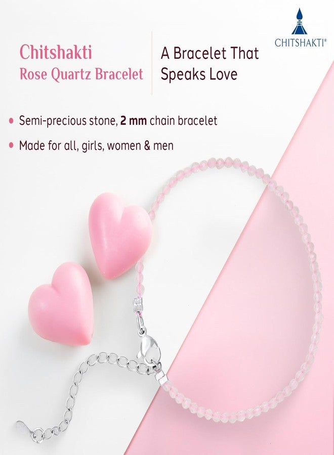 Chitshakti Semi Precious Stone Bracelet - Rose Quartz - 2mm | Beaded Bracelet for Money, Success & Positive Energy | Return Gifts for Guests - Image 2