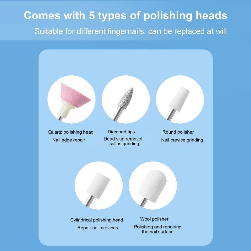 USB Portable Nail Grinder Electric Nail Polisher Electric Nail Manicure Tool - Image 5