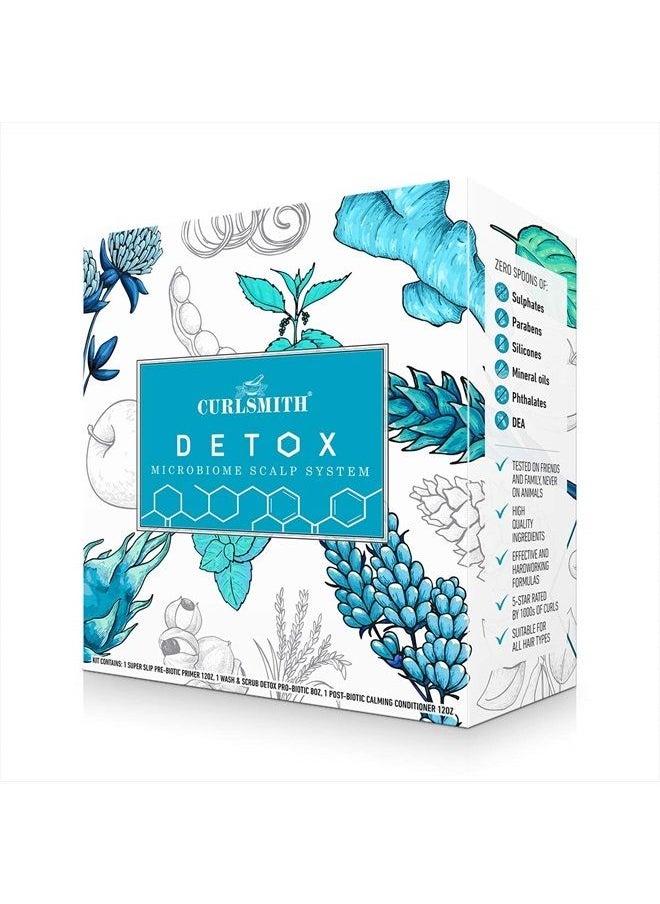 CURLSMITH Curlsmith - Detox Kit - Vegan Microbiome Scalp System for Any Hair Type (2 x 12 fl oz, 1 x 8 fl oz)  - Image 1