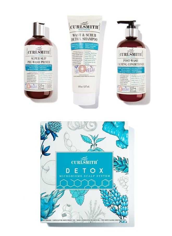 CURLSMITH Curlsmith - Detox Kit - Vegan Microbiome Scalp System for Any Hair Type (2 x 12 fl oz, 1 x 8 fl oz)  - Image 2