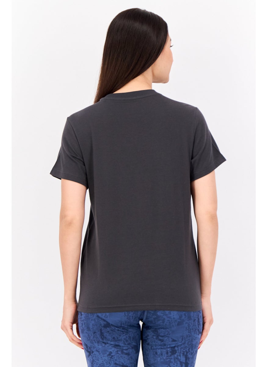 Adidas Women Sportswear Fit Short Sleeves Outdoor T-shirt, Carbon Grey  - Image 3