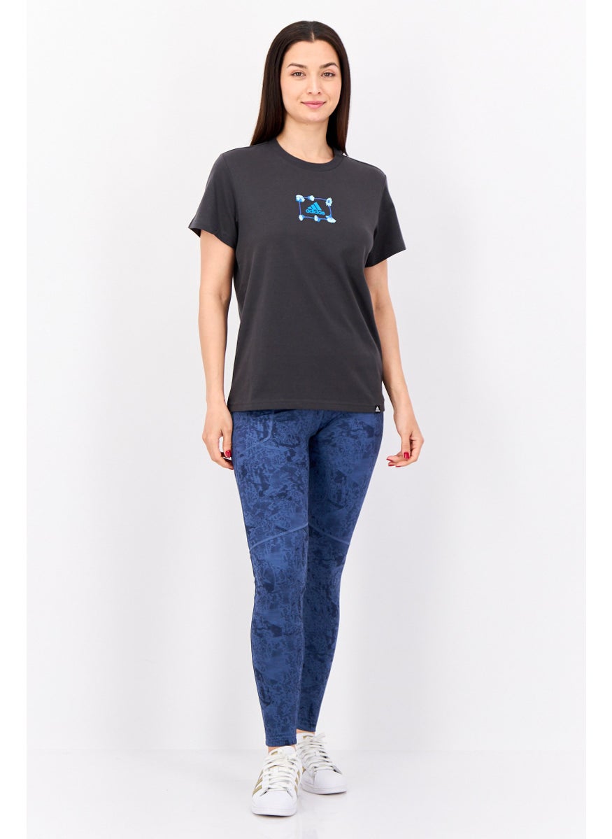 Adidas Women Sportswear Fit Short Sleeves Outdoor T-shirt, Carbon Grey  - Image 4