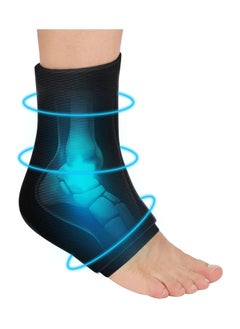 Halamine Ankle Ice Pack Wrap ,Flexible Ankle Foot Gel Ice Pack Wrap, Reusable Gel Cold Pack for Ankle Pain Relief, Hot Cold Therapy Ankle Cold Wrap for Sprains, Achilles, Tendonitis and Swelling, Black  - Image 1