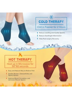Halamine Ankle Ice Pack Wrap ,Flexible Ankle Foot Gel Ice Pack Wrap, Reusable Gel Cold Pack for Ankle Pain Relief, Hot Cold Therapy Ankle Cold Wrap for Sprains, Achilles, Tendonitis and Swelling, Black  - Image 2