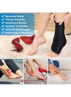 Halamine Ankle Ice Pack Wrap ,Flexible Ankle Foot Gel Ice Pack Wrap, Reusable Gel Cold Pack for Ankle Pain Relief, Hot Cold Therapy Ankle Cold Wrap for Sprains, Achilles, Tendonitis and Swelling, Black  - Image 3