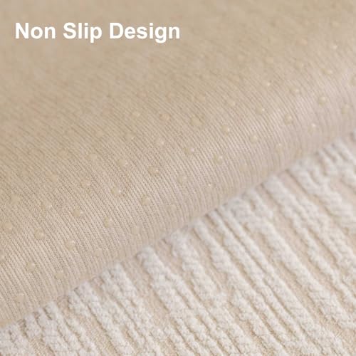 Aucrovee Soft Waterproof Chenille Cover Washable, Non Slip Sectional Sofa Covers for 3 Cushion Couch Sofa L Sharped Sofa Slipcover for Pets, Furniture Protector (1 PCS 36"x63" White) - Image 5