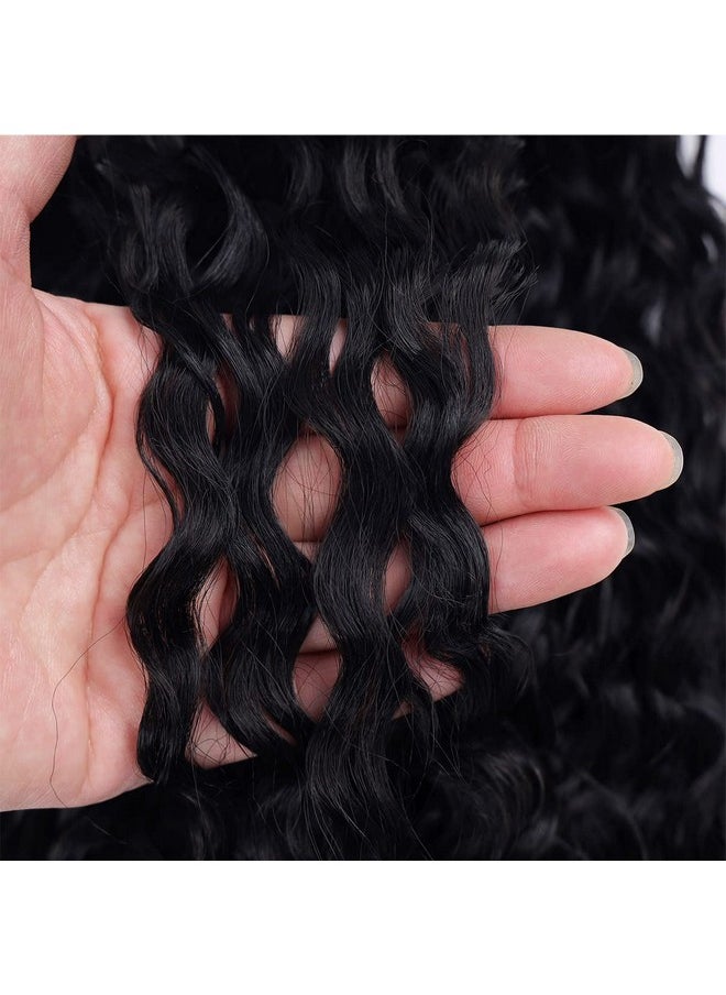 FASHION LINE - Long Curly Drawstring Ponytail 30”Synthetic Clip In Ponytail Extensions Black Color For Women Afro Curly Corn Wave Wavey Clip On Ponytail(1B) - Image 1
