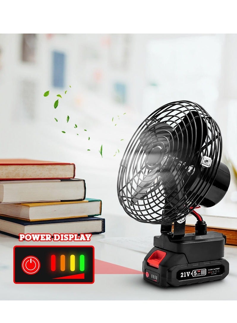 21V Cordless Rechargeable Outdoor Fan – Large Capacity Lithium Battery, Portable, Adjustable Speed, Ideal for Camping, Outdoor Events, Picnics, and Backyard Use - Image 4