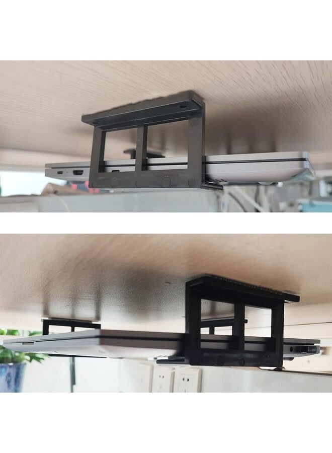 Under Desk Laptop Holder Plastic Under Desk Mount with Screw Bracket Devices Upto 2.7" Under Cable Box Laptop and More  - Image 3