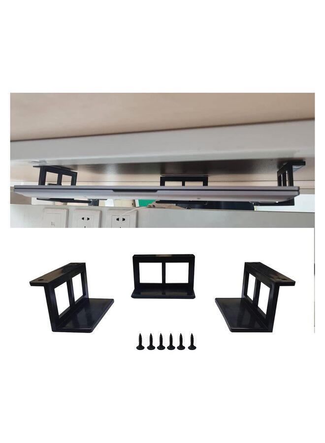 Under Desk Laptop Holder Plastic Under Desk Mount with Screw Bracket Devices Upto 2.7" Under Cable Box Laptop and More  - Image 1