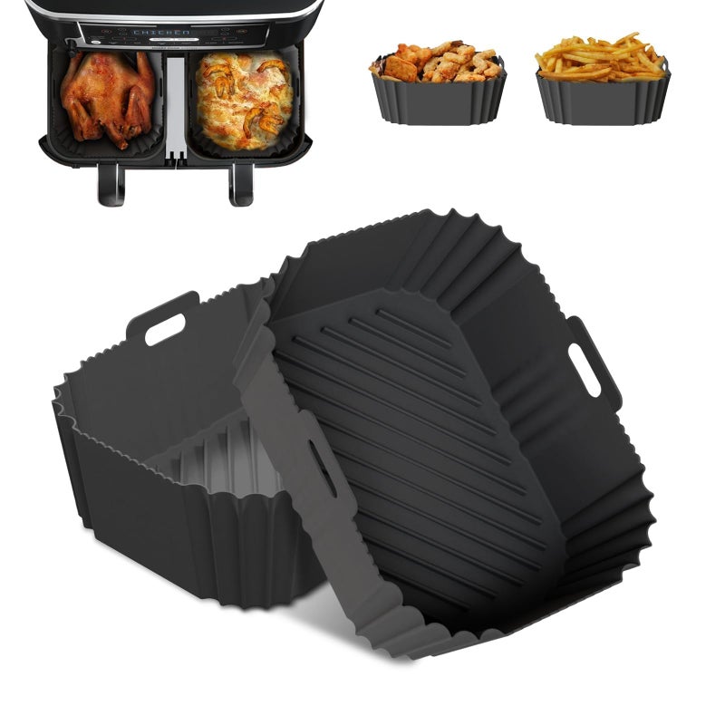 Silicone Air Fryer Liners for Ninja AF400UKAF451UK Tower T17088T17100 Reusable NonStick Basket Accessories Compatible with Ninja Dual Zone Air Fryer 9L95L