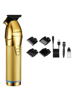 Generic New Barber Hair Clipper Gold Electric Cordless Trimmer for Men Professional Haircuts Carving Beard Razor  - Image 2