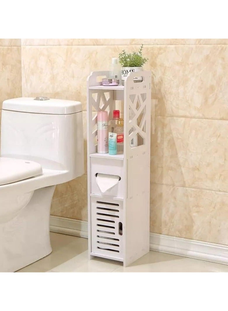 TPGP Plastic Corner Storage Cabinet for Bathroom And Toilet With Multi Shelf Layer - Image 1