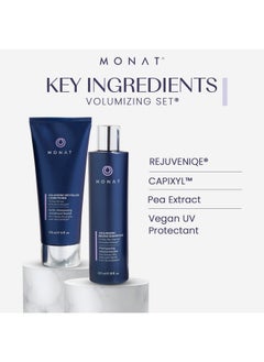 monat MONAT Volumizing Shampoo and Conditioner Set Infused with REJUVENIQE For Flat Fine to Medium Hair - Boosts Volume & Strengthens with Biotin, Collagen, Vitamins - UV Protectant | 8 fl oz & 6 fl. oz  - Image 5