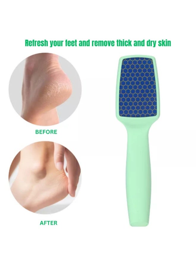 MiMi & BeiBei Hard Skin Remover and Hair Remover Foot File Dead Skin Remover Portable Pedicure Foot Cleaner Scraper Long Handle Glass Nano Foot File Crystal Hair Eraser Depilatory Stone Magic Crystal Hair Remover Green - Image 3