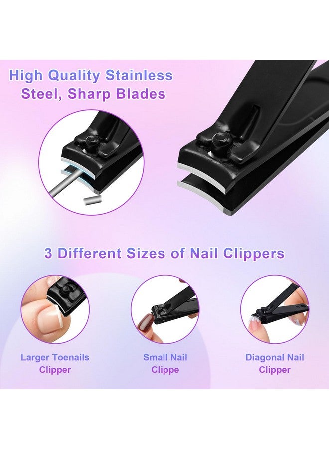 ANRUI Manicure Kit Nail Clippers Set Pedicure Kit, 12 Pieces Professional Grooming Kit, Stainless Steel Nail Care Kit for Women and Men with Luxurious Travel Case -Black - Image 5